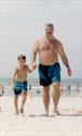 Vacationing in Wildwood, walking on beach with son Charlie