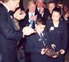  Chuck's son & daughter being presented with the Brown University Sports Hall of Fame Induction trophy.  November 2001