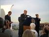  Mayor Guiliani speaking to crowd at dedication of the "Postcards" Memorial on Staten Island on 9-11-04