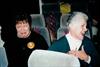  Chuck's aunt's, Glenda & Harriet, enjoying a story about Chuck on bus to Brown.  November 2001