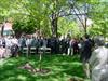  Gathering at tree planting ceremony at Brown University.  Ceremony was hosted by Delta Tau, Chuck's fraternity, for Chuck and other brothers killed on 9-11.