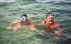  Chuck with his son Charlie snorkeling in the Florida Keys.  Summer 2001